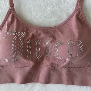 Juicy Couture pink rhinestone sports bra